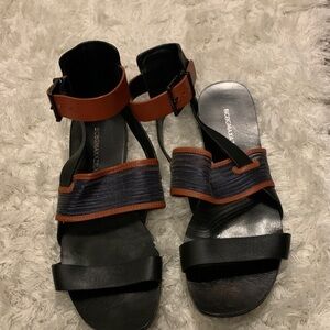 BCBGMaxAzria Black and Brown Sandals